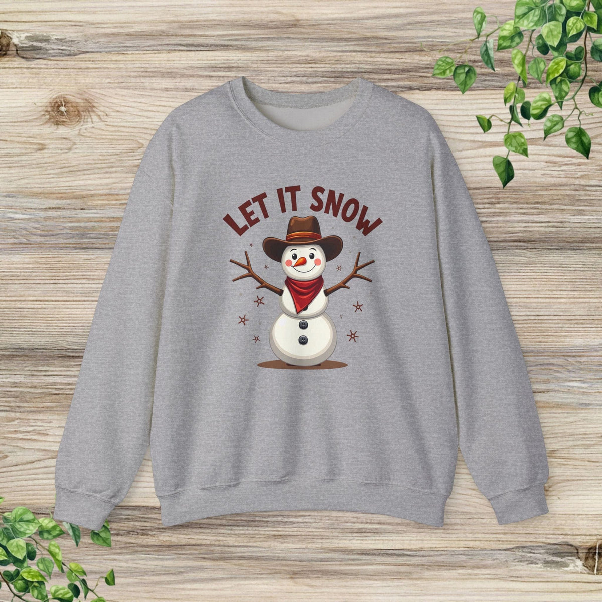 Let It Snow Cowboy Snowman Western Christmas Sweatshirt