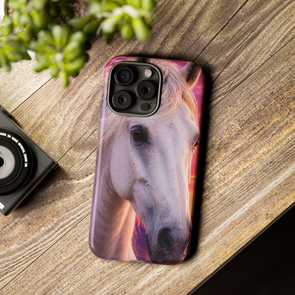 White Horse Sunset Phone Case