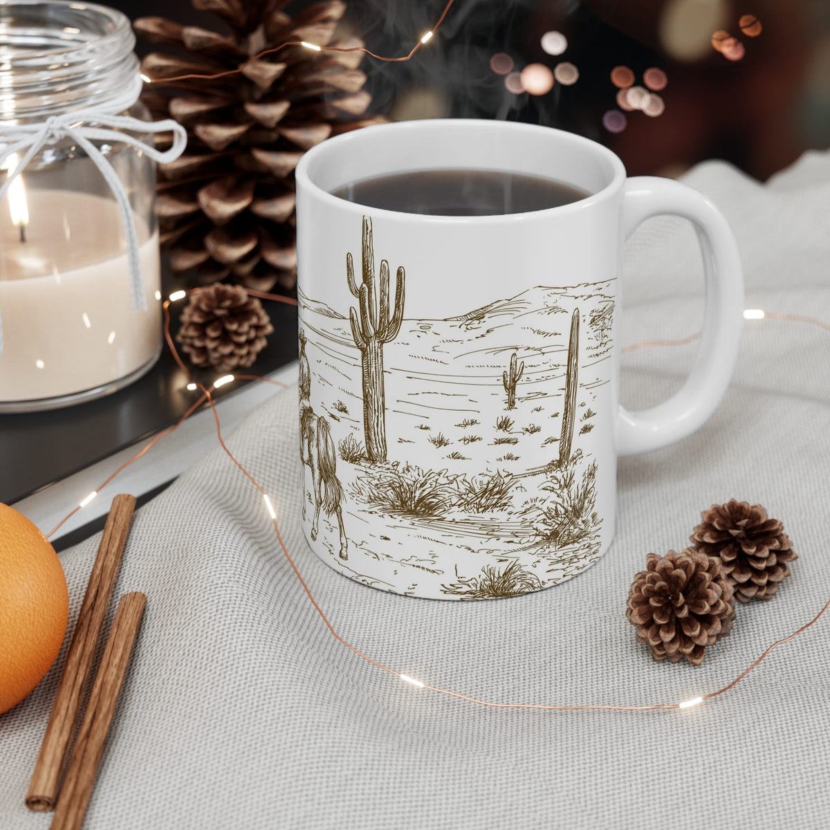 Cowboy Trail Sketch Coffee Mug