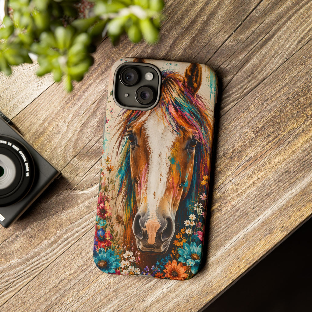 Boho Wildflower Horse Phone Case