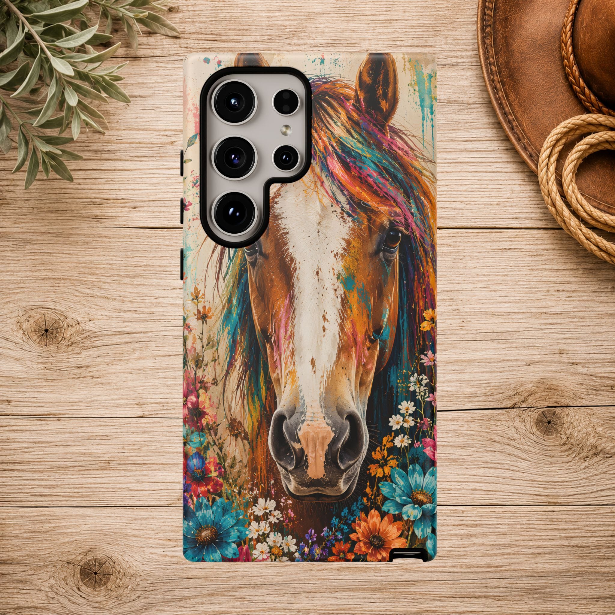 Boho Wildflower Horse Phone Case