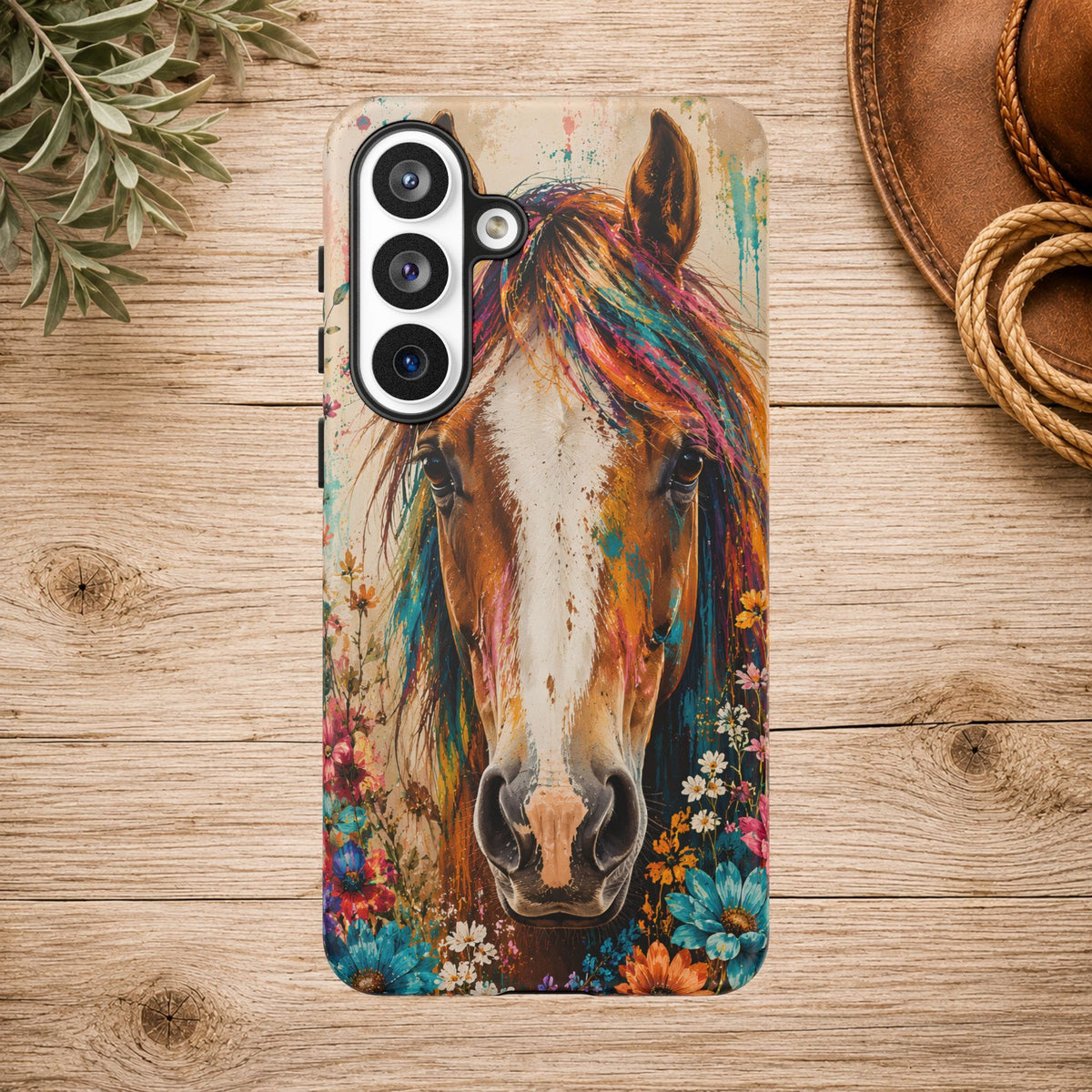 Boho Wildflower Horse Phone Case
