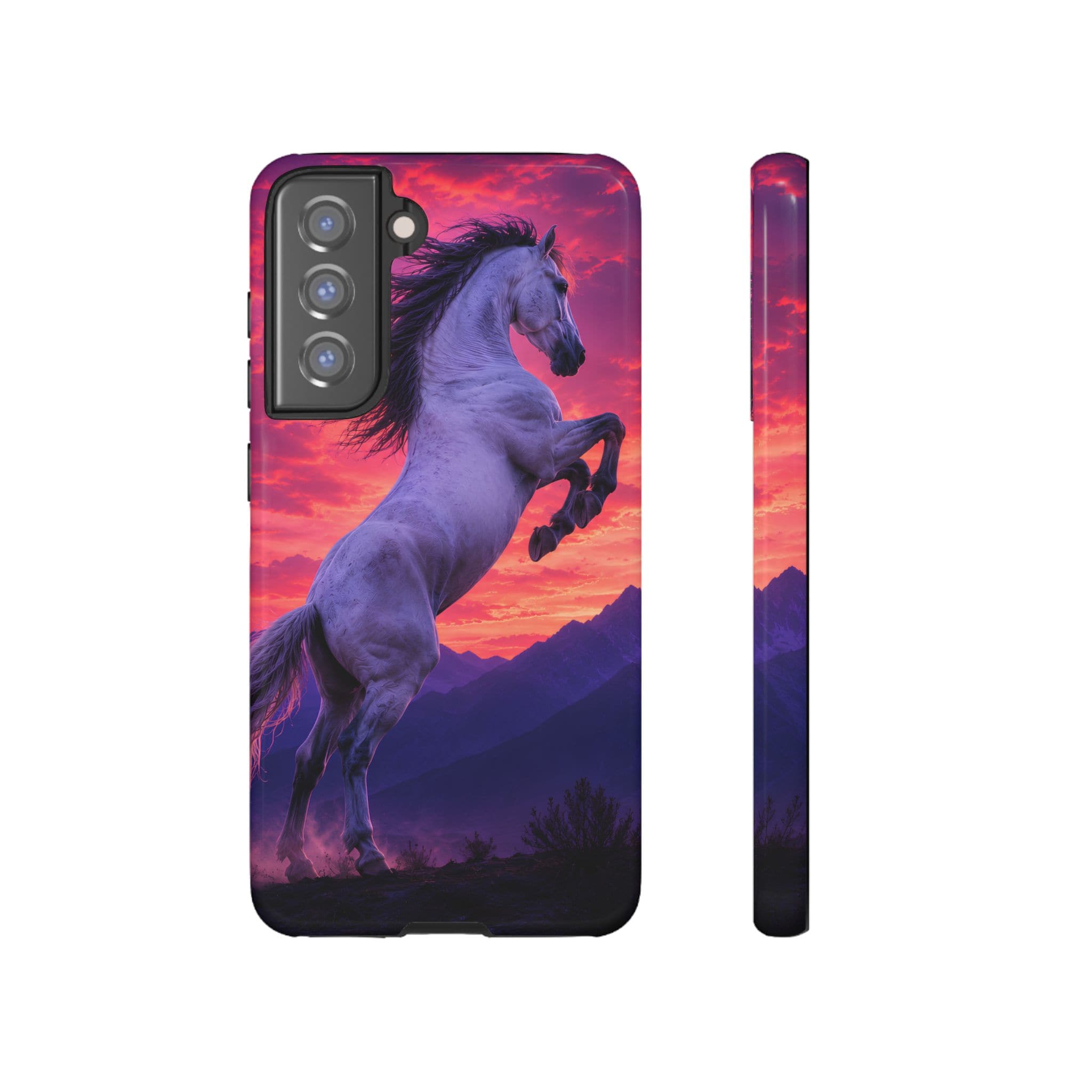 Rearing White Horse Sunset Phone Case