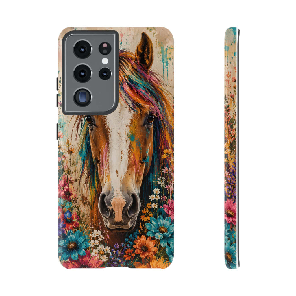 Boho Wildflower Horse Phone Case