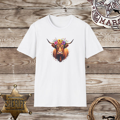 Softstyle Unisex T-Shirt -Beautiful Highland Cow