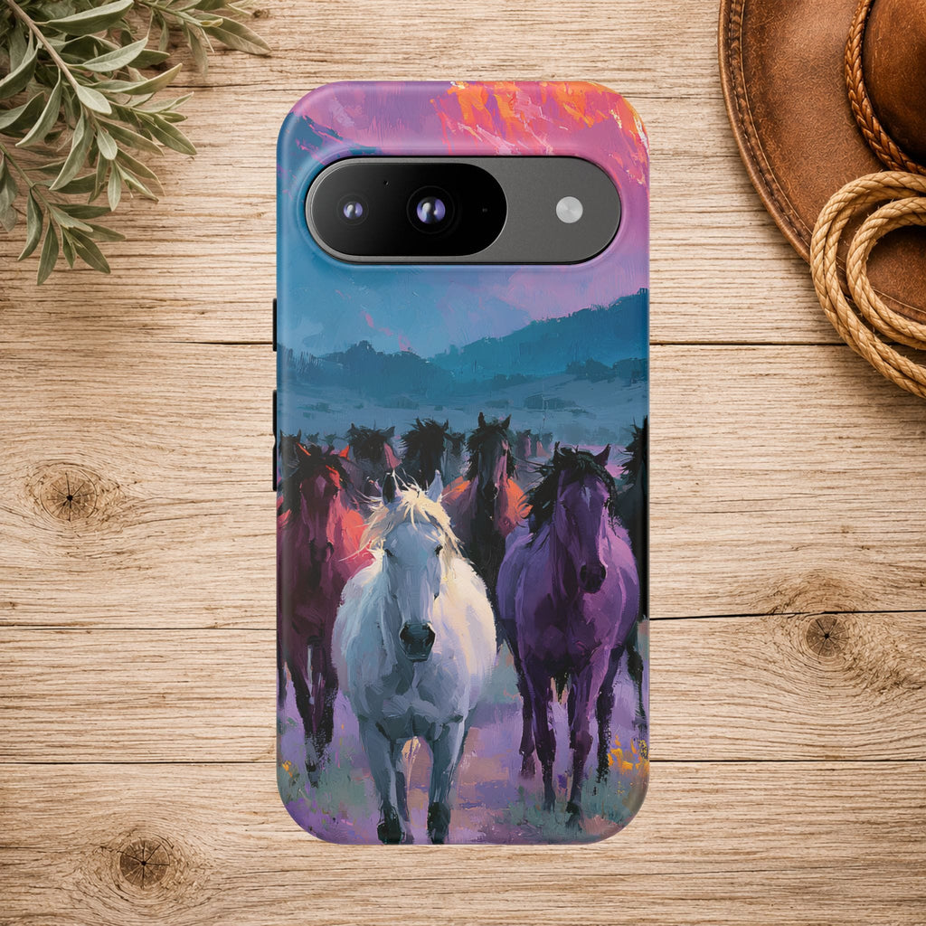 Wild Horses Sunset Mountain Phone Case