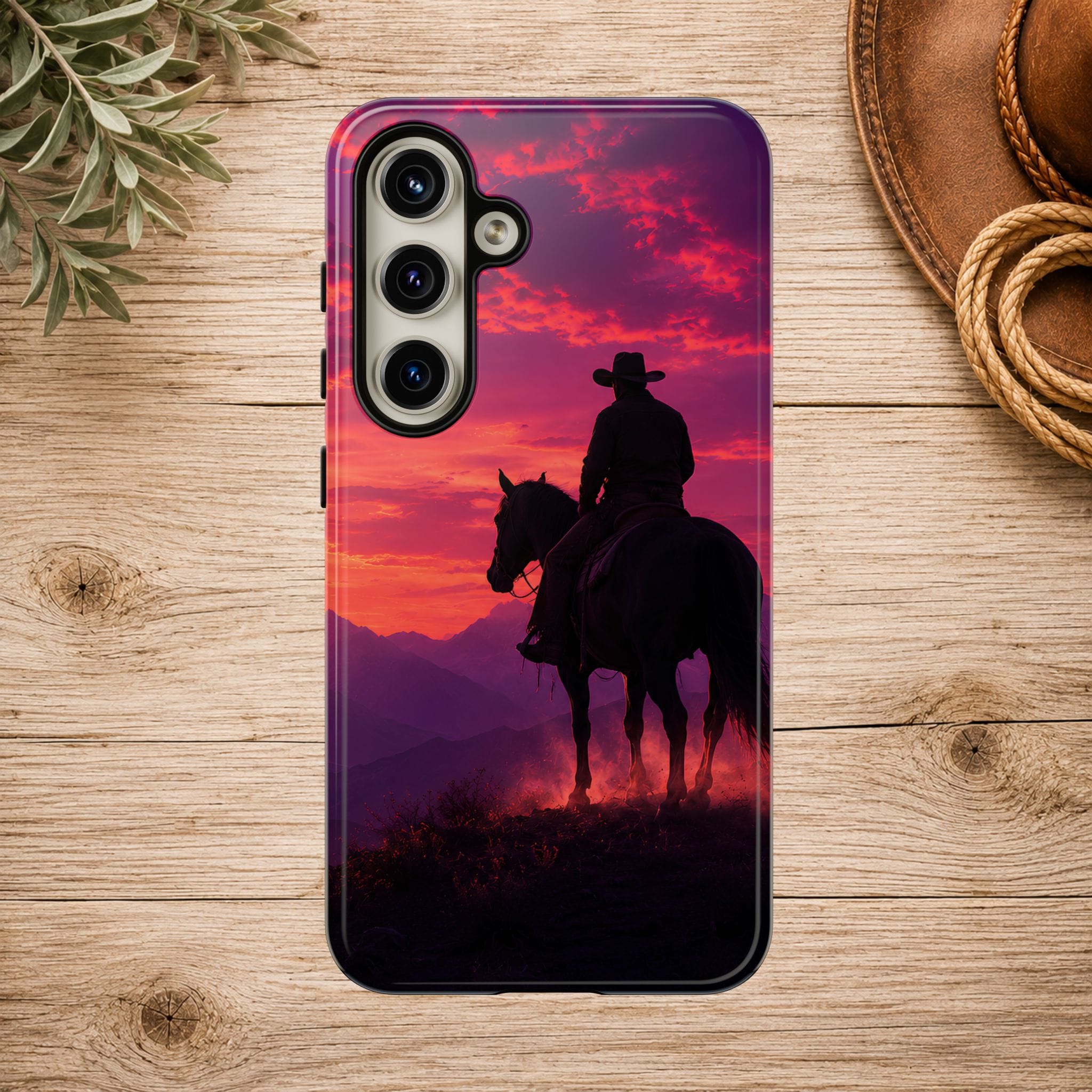 Cowboy Sunset Horseback Phone Case