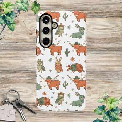 Cute Armadillo, Longhorn, Owl & Bunny Pattern-Phone Case