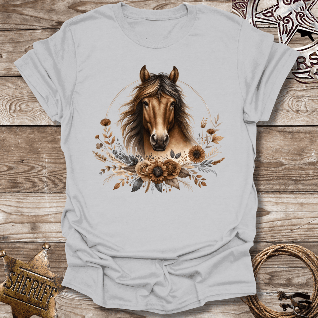 Vintage Horse Floral-T-Shirt