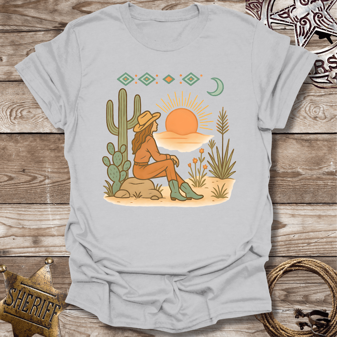 Boho Sunset Graphic for Nature Lovers-T-Shirt
