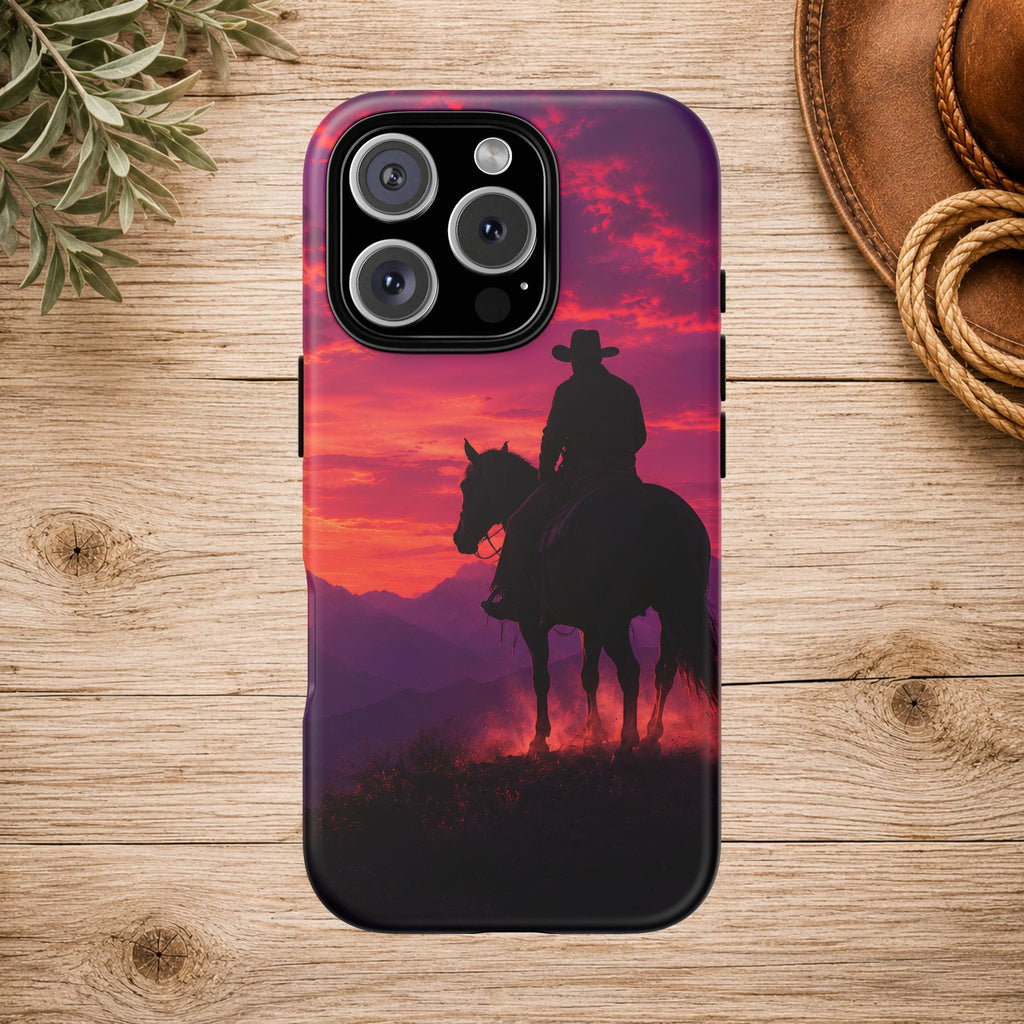 Cowboy Sunset Horseback Phone Case