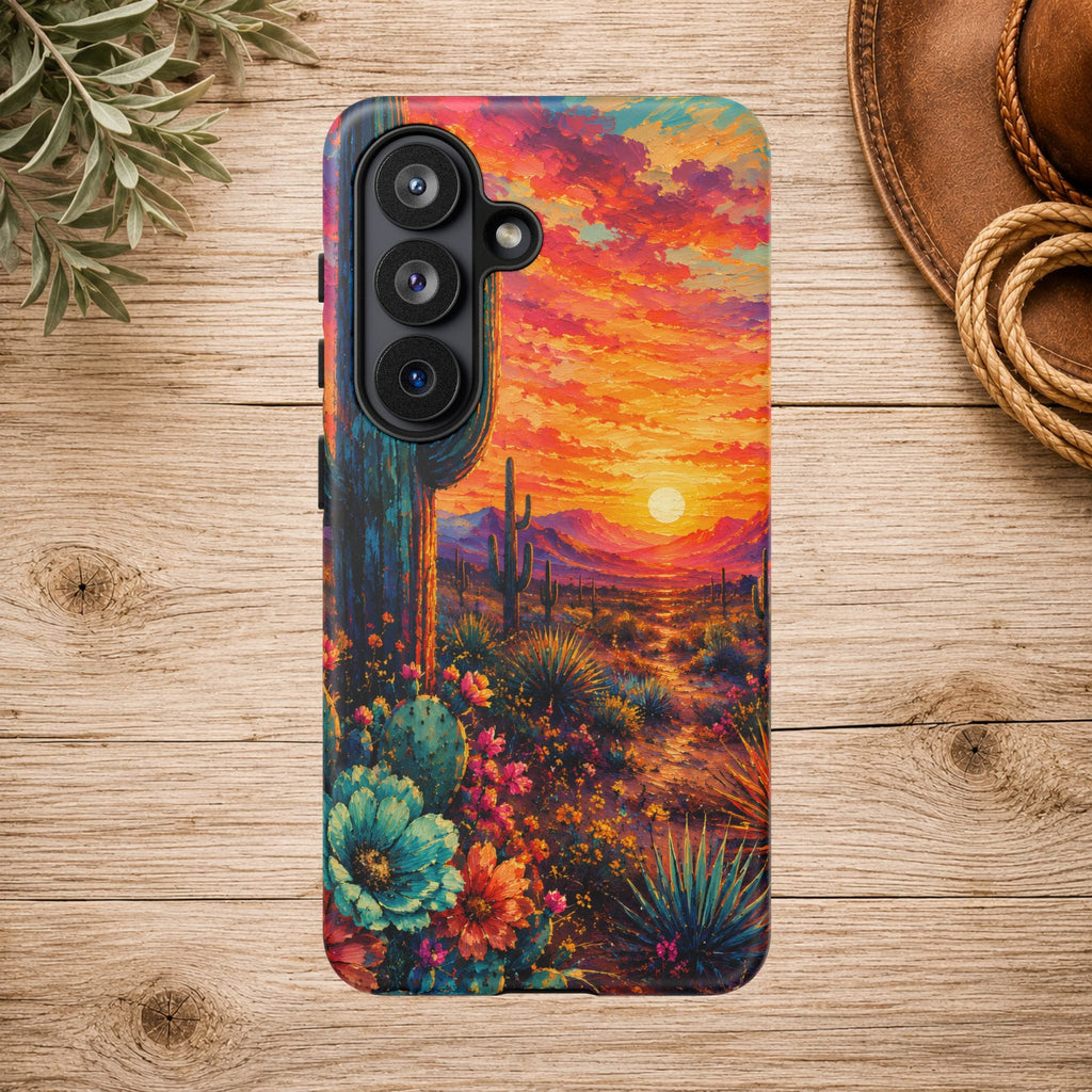 Desert Sunset Bloom Western Phone Case