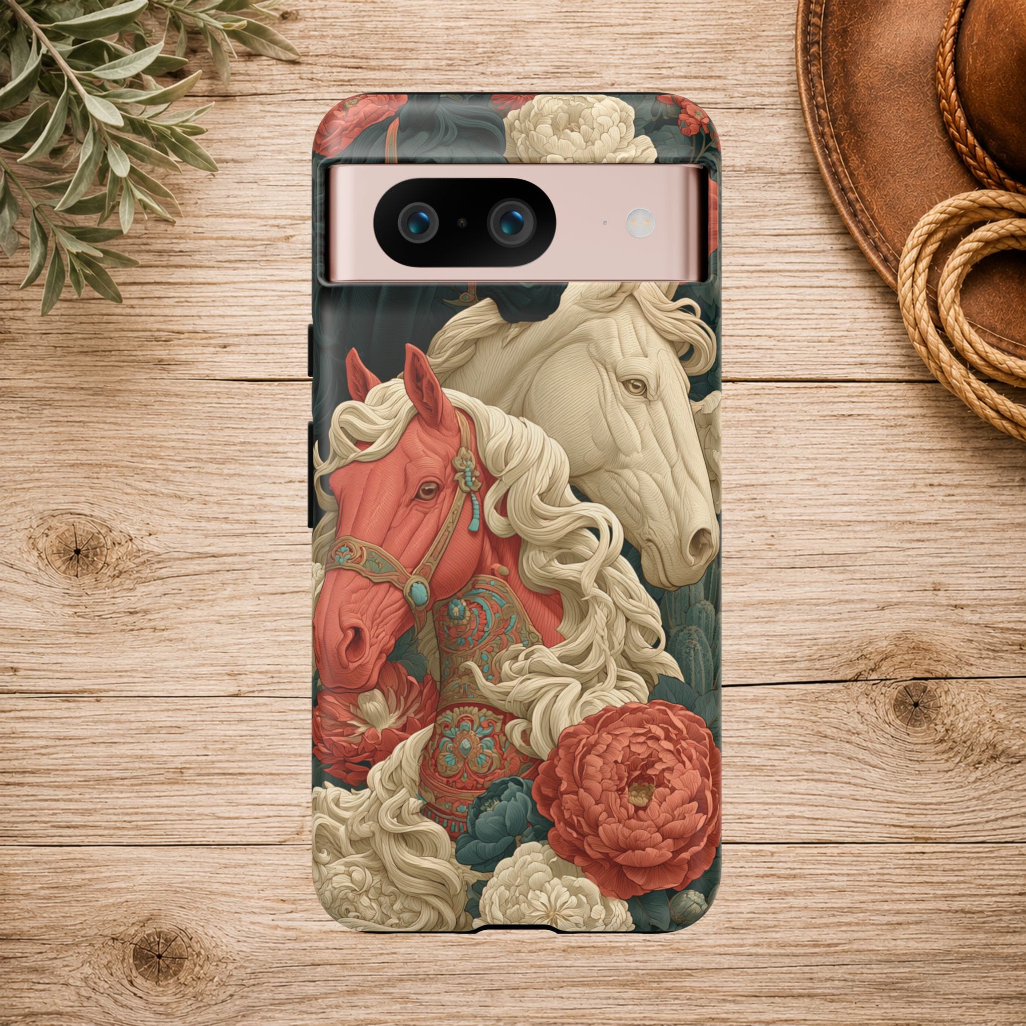 Floral Western Horses Phone Case