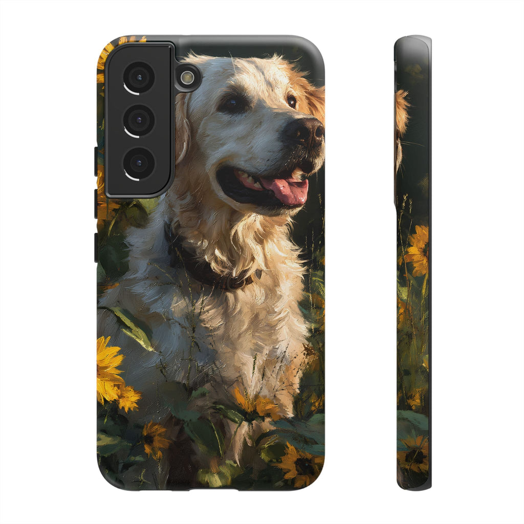 Golden Retriever Sunflower Phone Case