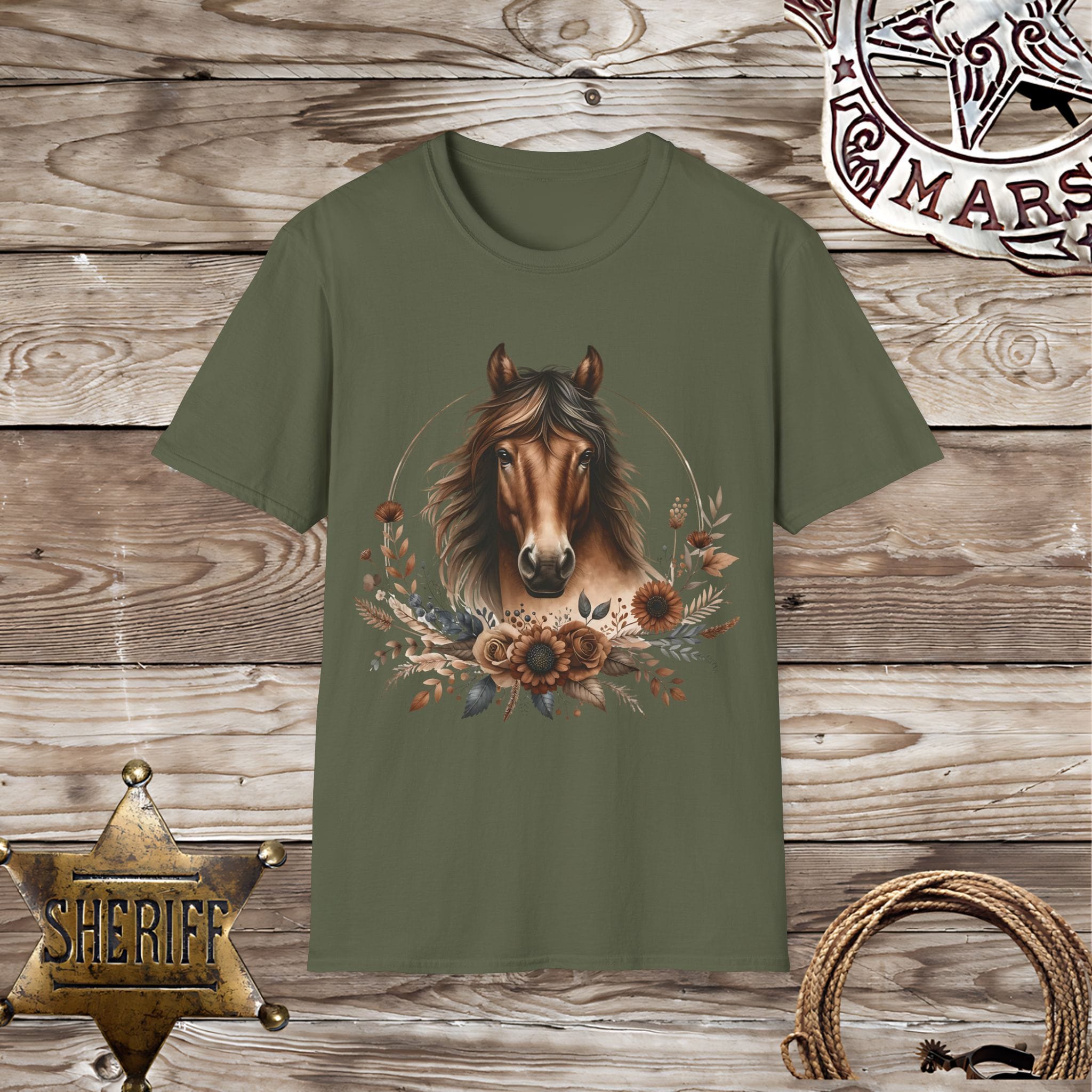 Vintage Horse Floral T-Shirt
