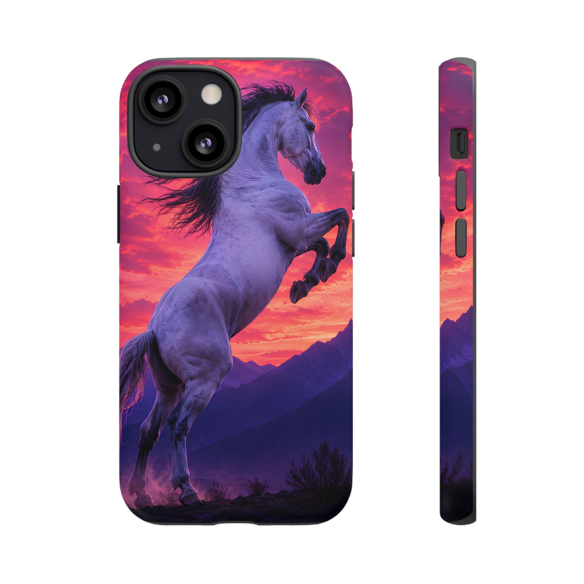 Rearing White Horse Sunset Phone Case