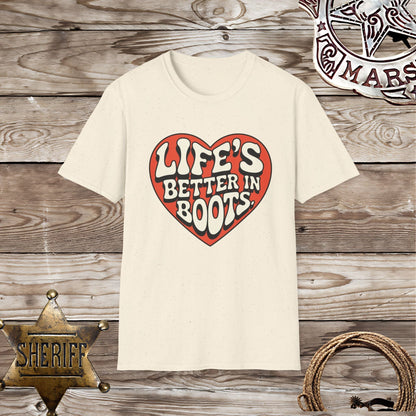 Softstyle Unisex T-Shirt:Life Better inn Boots