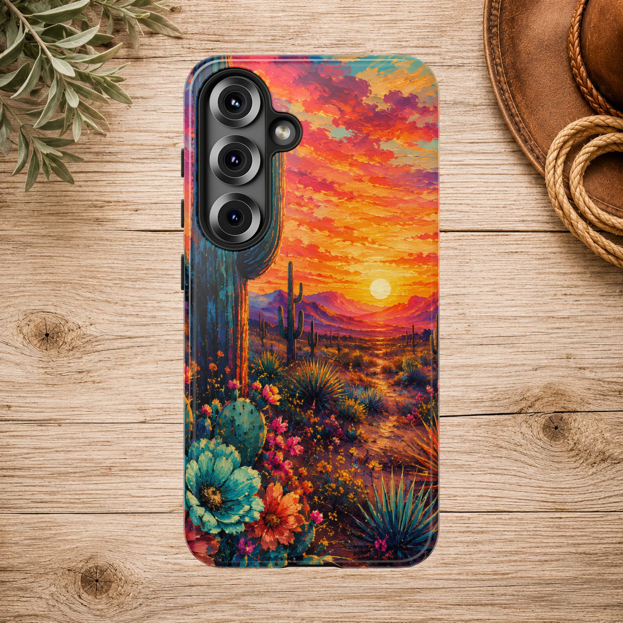 Desert Sunset Bloom Western Phone Case