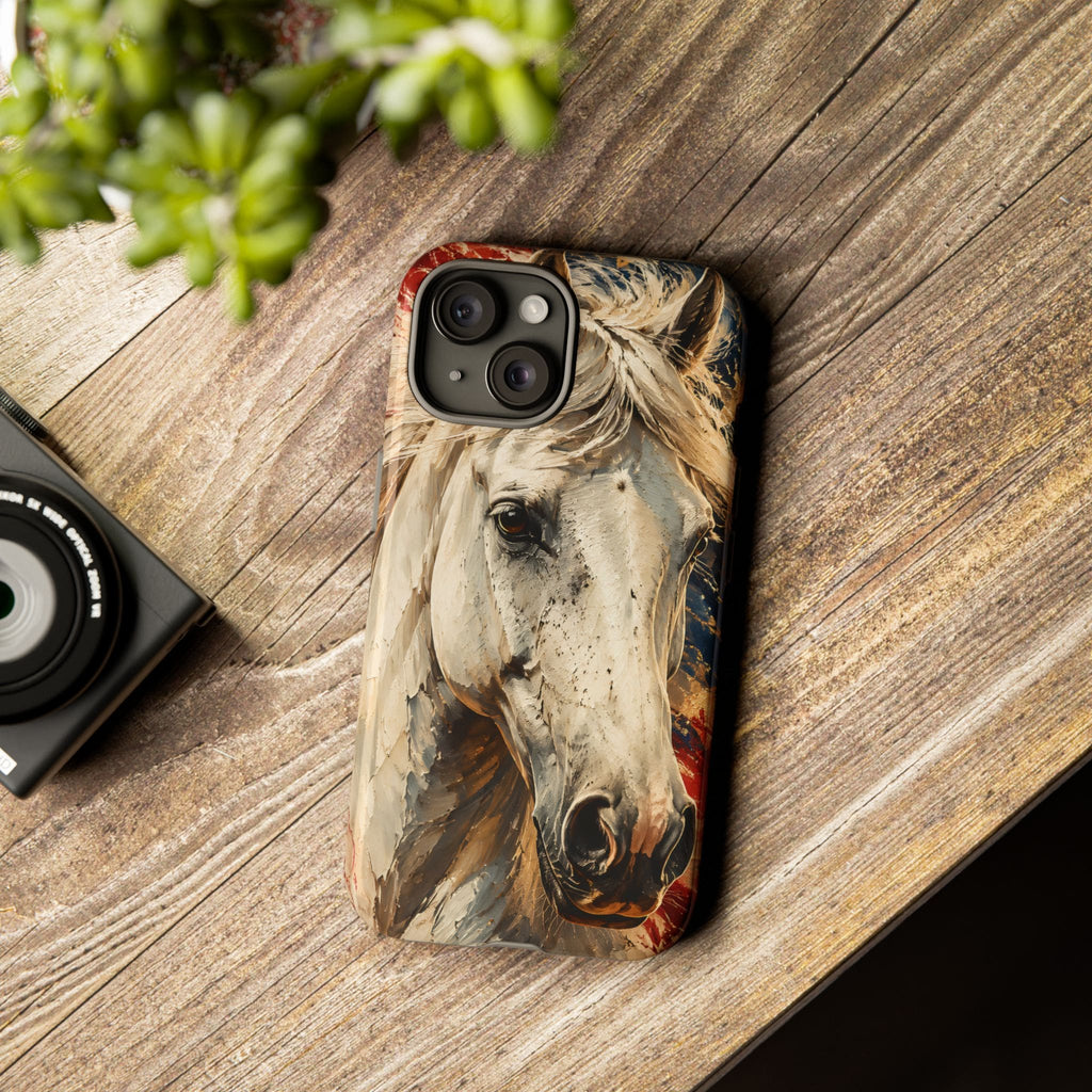 Patriotic White Horse Phone Case