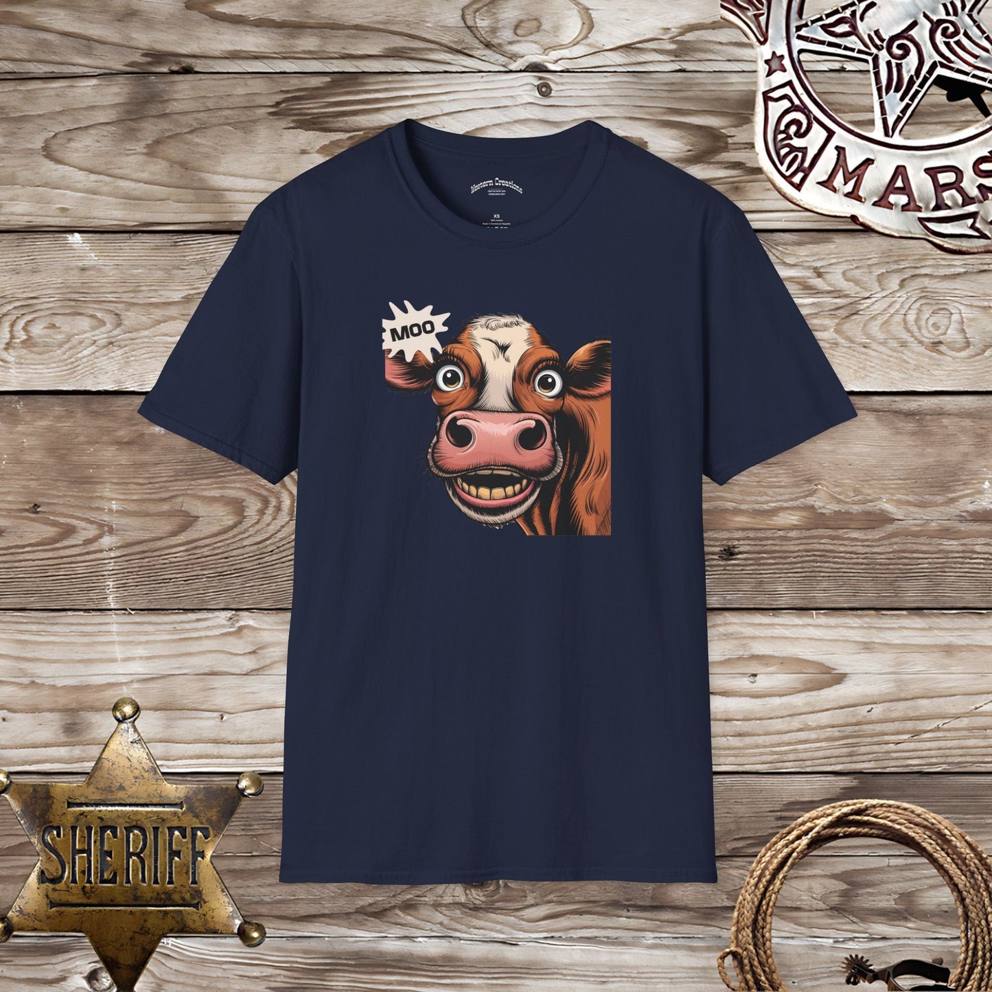 Softstyle Uniex T-Shirt- Moo says the Cow