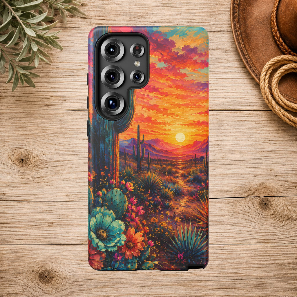 Desert Sunset Bloom Western Phone Case