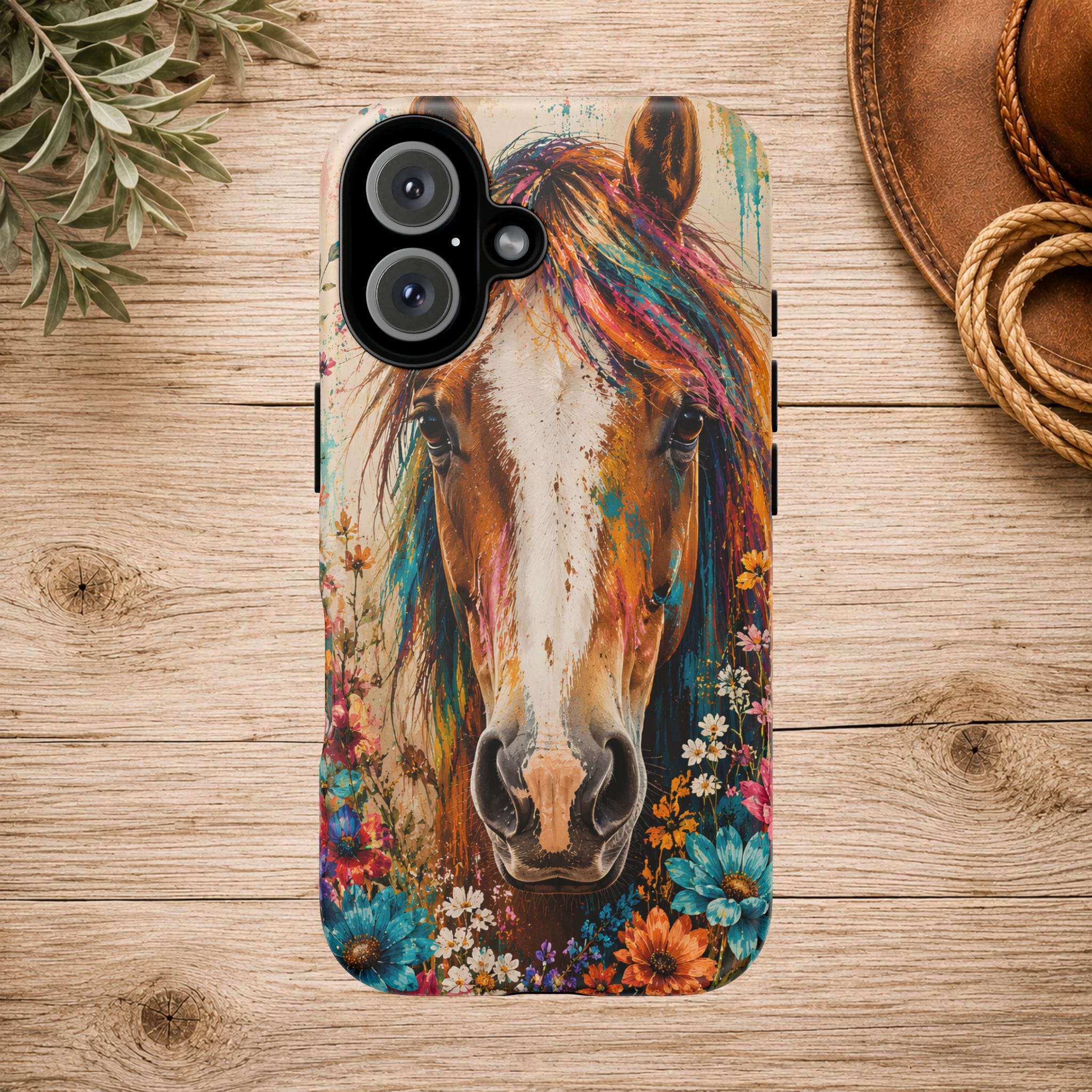 Boho Wildflower Horse Phone Case
