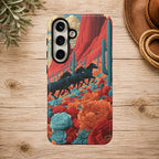 Desert Wild Horses Floral Phone Case