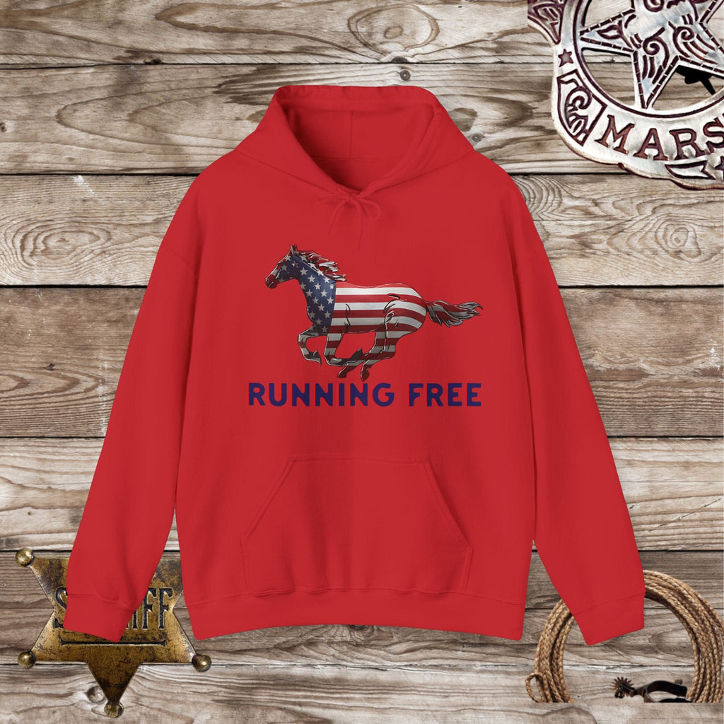 Patriotic Horse Hoodie - Running Free,