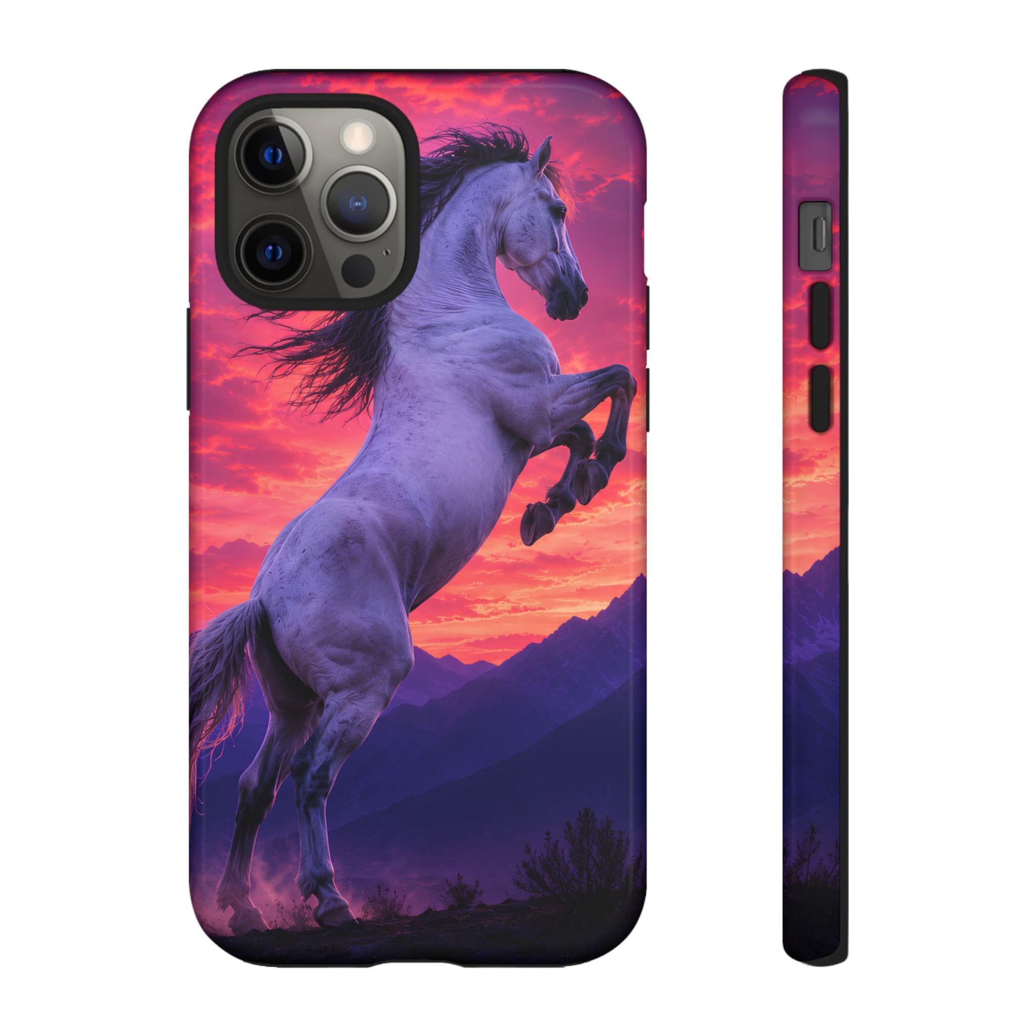 Rearing White Horse Sunset Phone Case