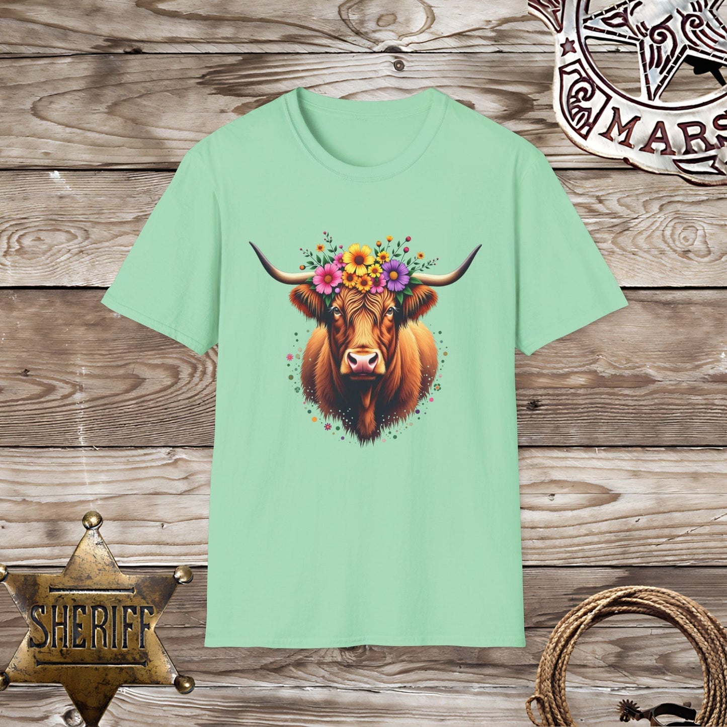 Softstyle Unisex T-Shirt -Beautiful Highland Cow