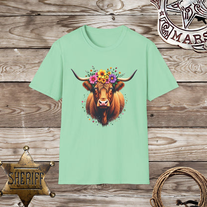 Softstyle Unisex T-Shirt -Beautiful Highland Cow