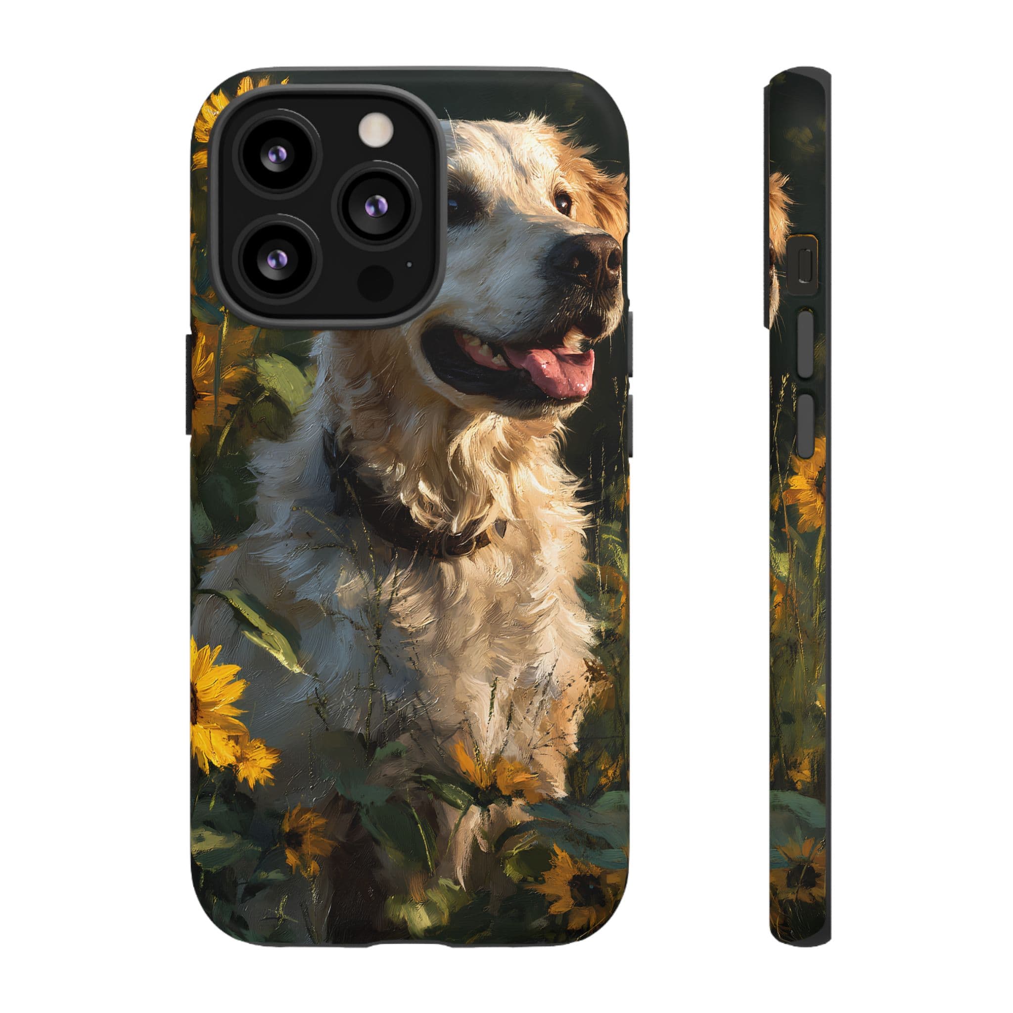 Golden Retriever Sunflower Phone Case