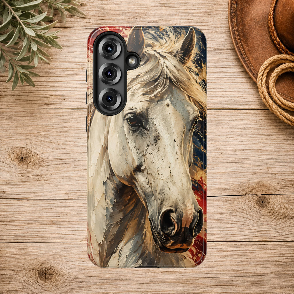 Patriotic White Horse Phone Case