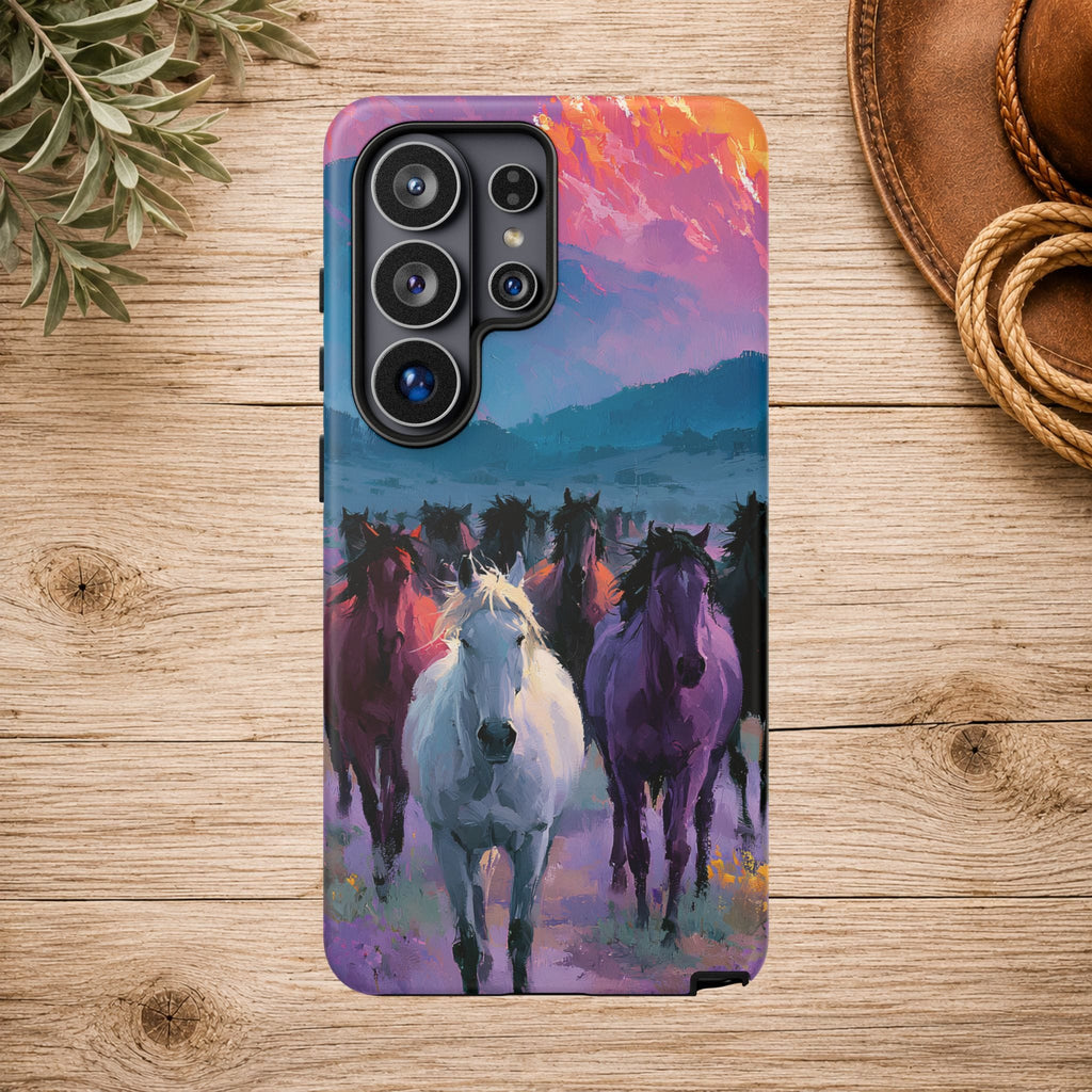 Wild Horses Sunset Mountain Phone Case