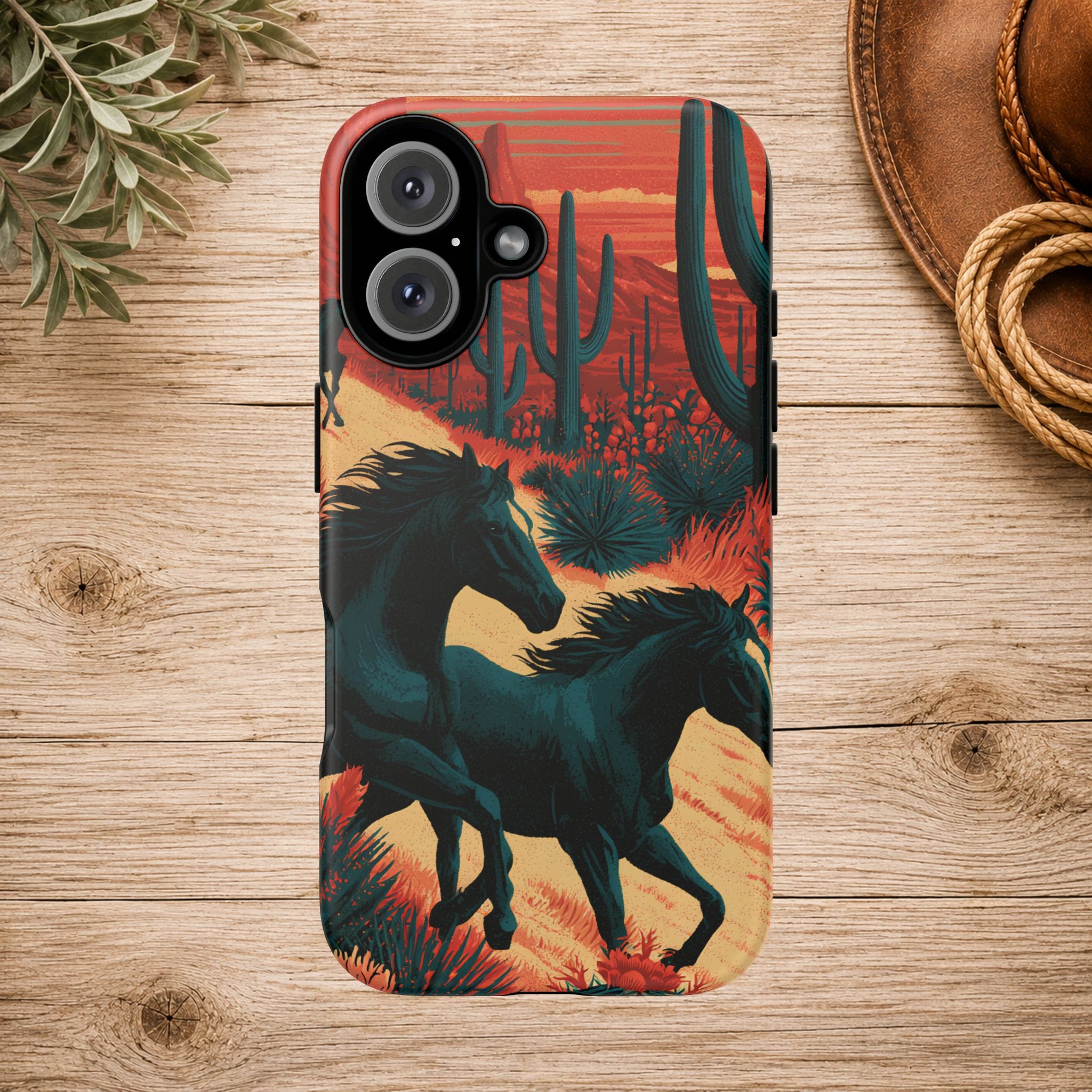 Desert Run Wild Horse Phone Case