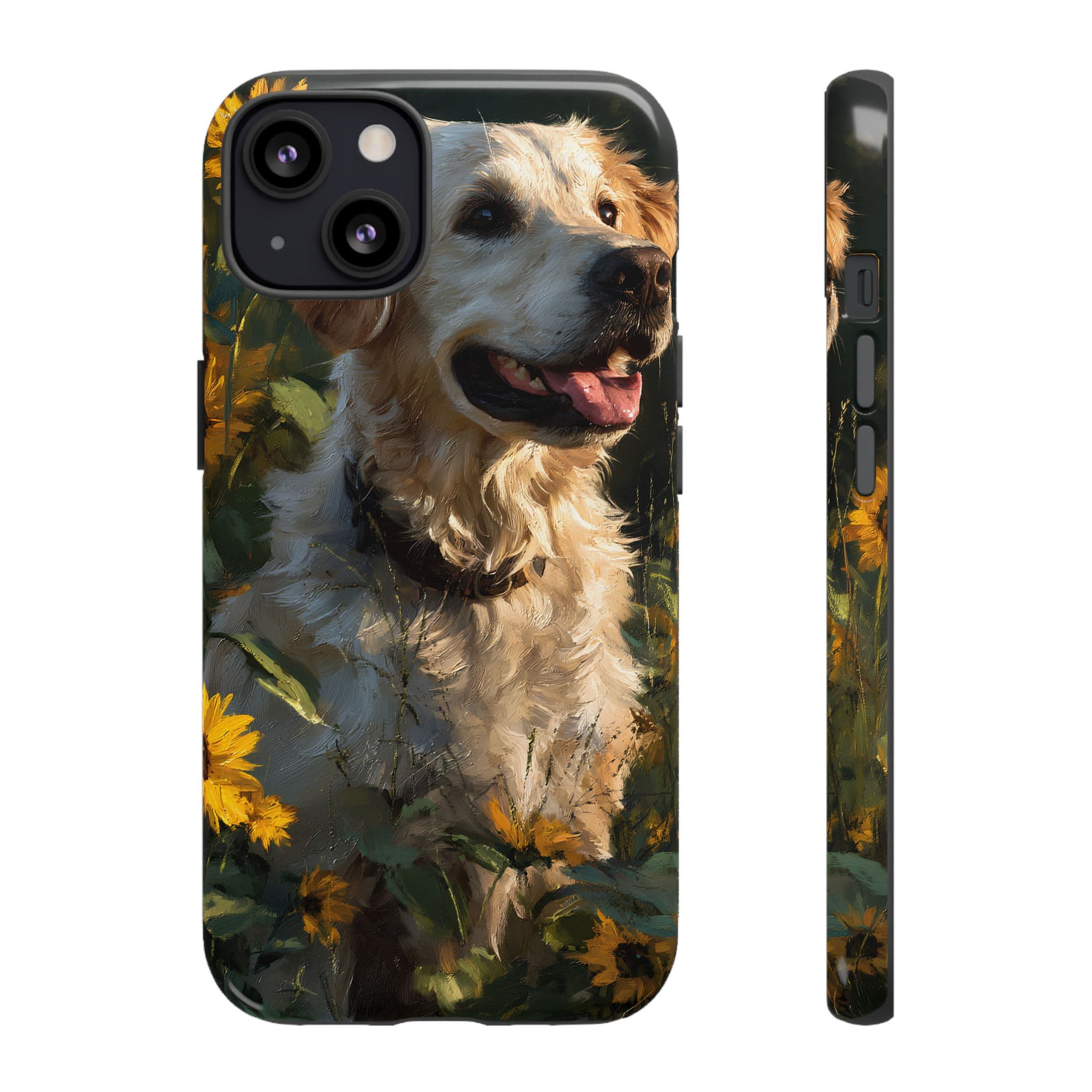 Golden Retriever Sunflower Phone Case
