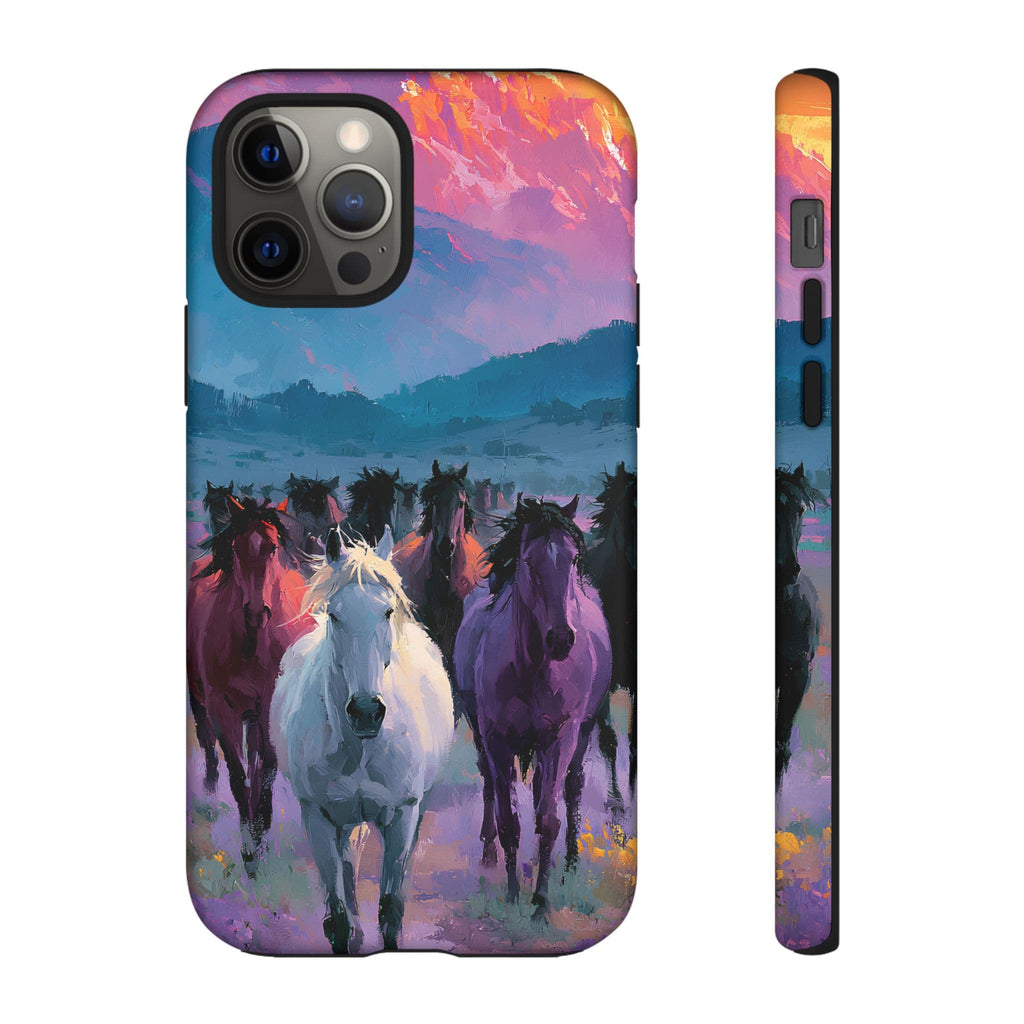 Wild Horses Sunset Mountain Phone Case