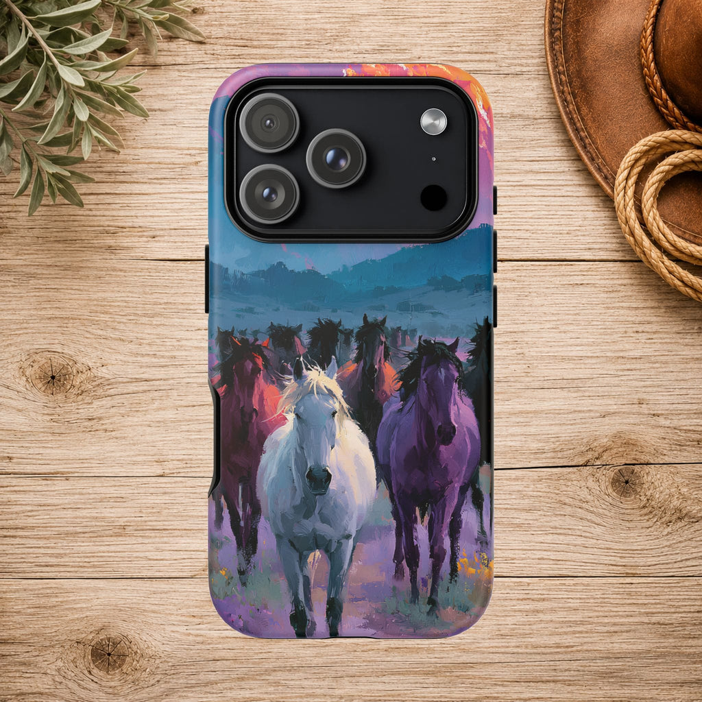 Wild Horses Sunset Mountain Phone Case