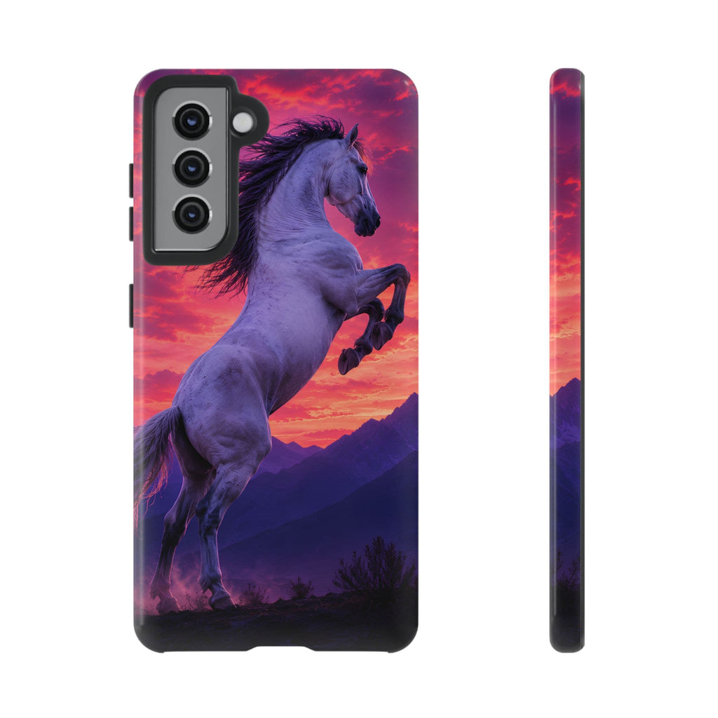 Rearing White Horse Sunset Phone Case