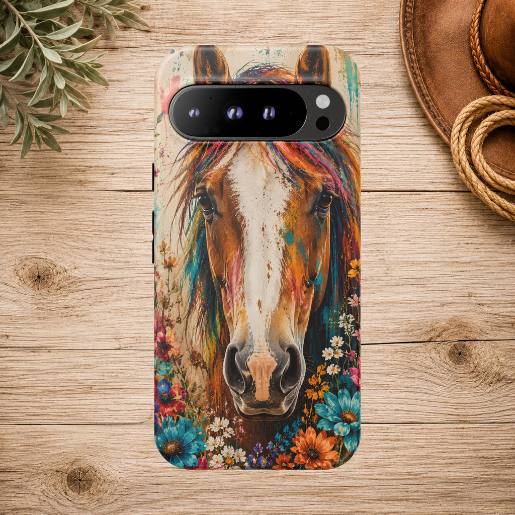 Boho Wildflower Horse Phone Case