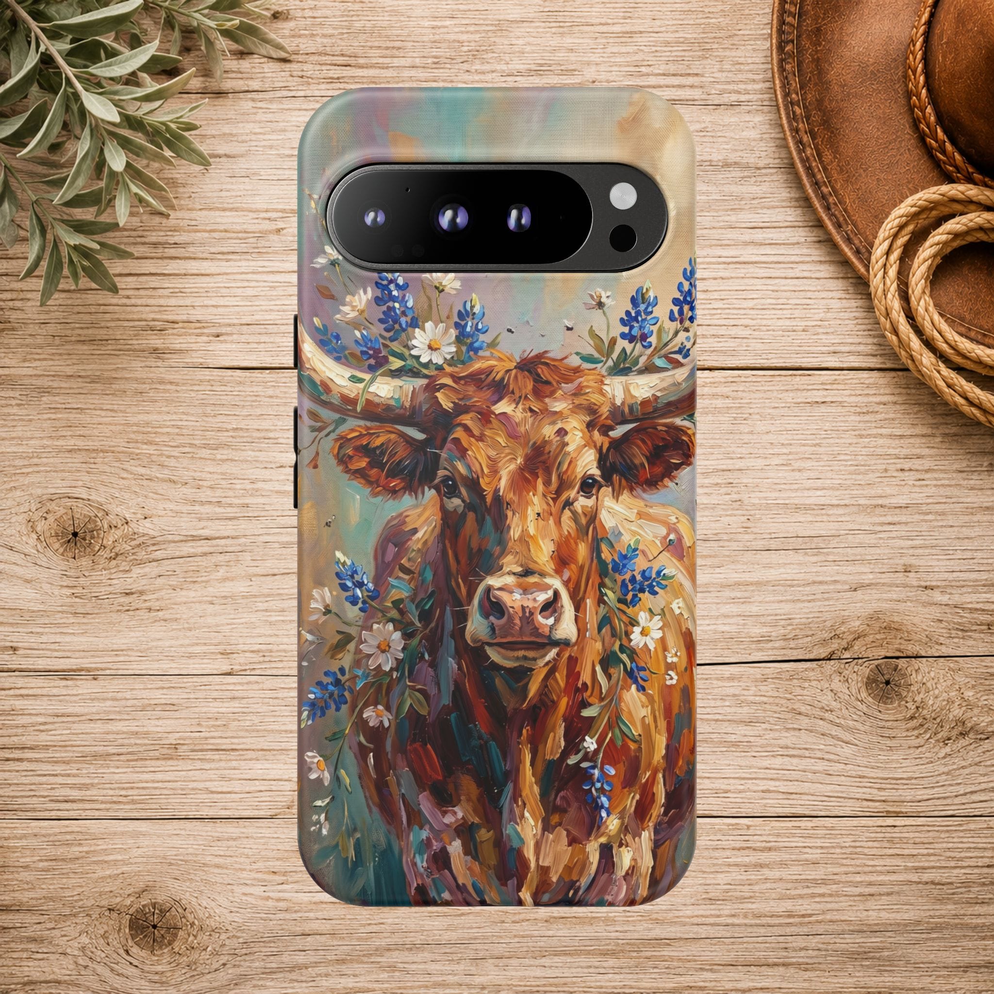 Texas Bluebonnet Longhorn Phone Case