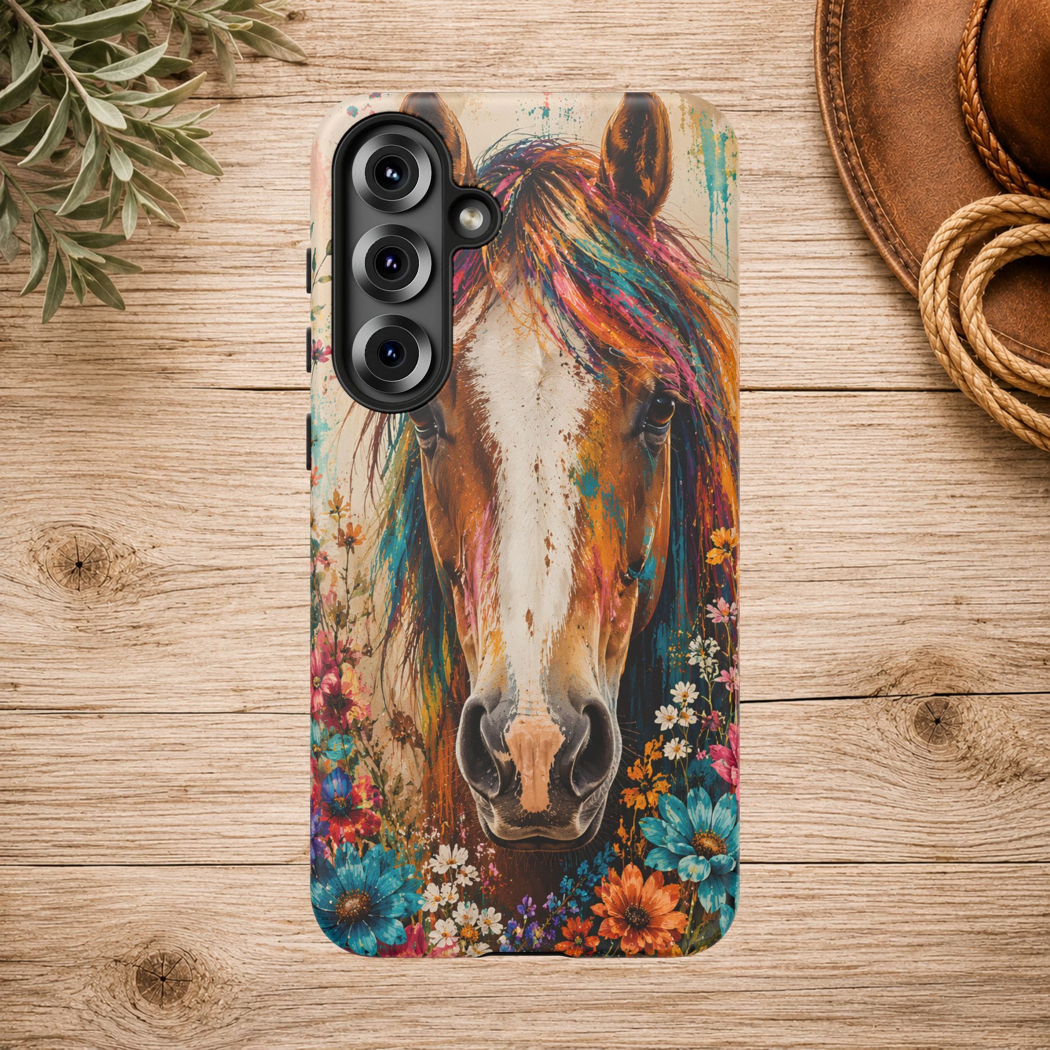 Boho Wildflower Horse Phone Case
