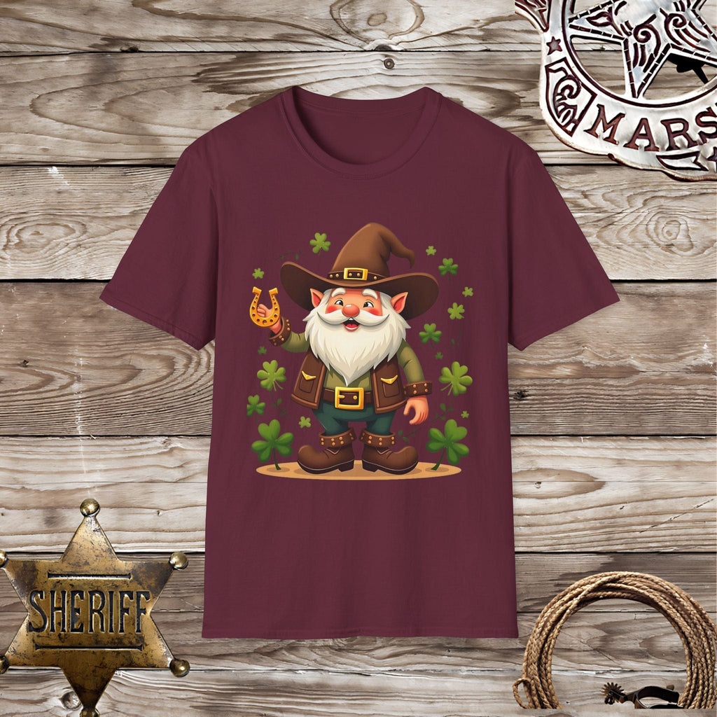 Smiling Irish Cowboy Gnome-T-Shirt