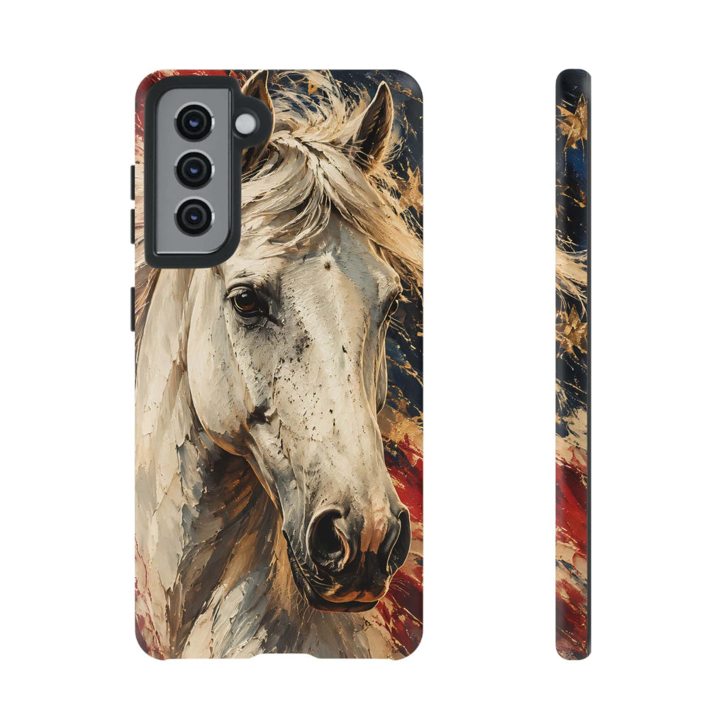 Patriotic White Horse Phone Case