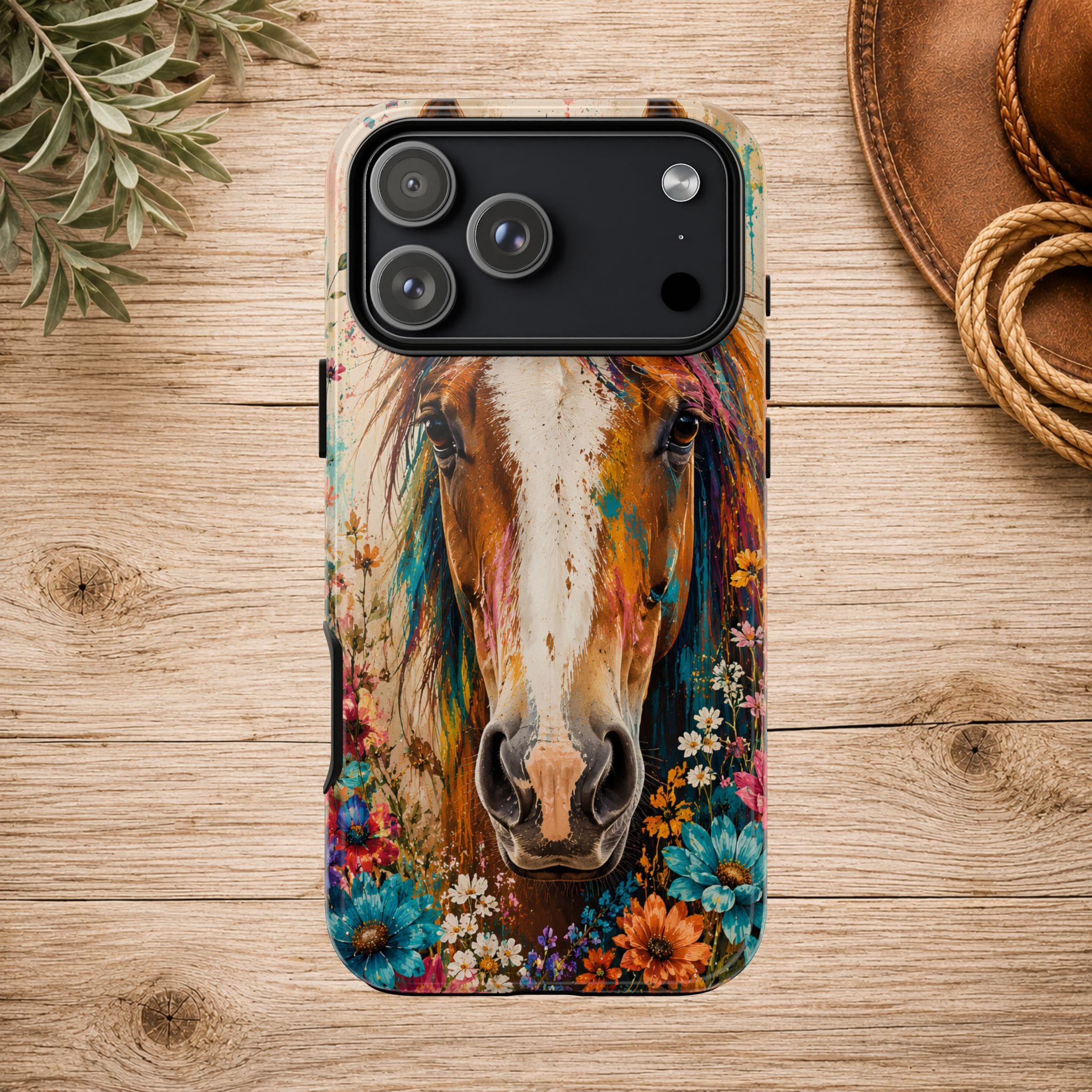 Boho Wildflower Horse Phone Case
