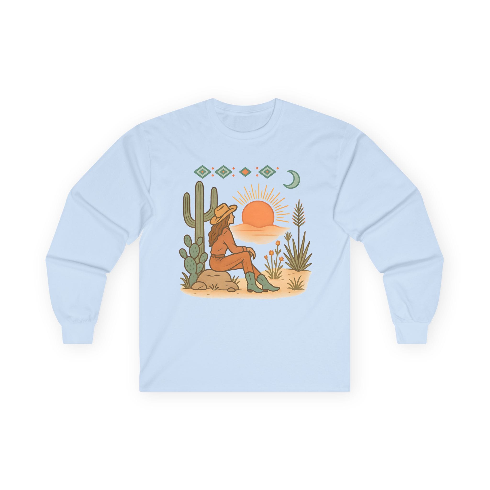 Desert Sunset Cowboy Long Sleeve Tee