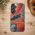 Desert Wild Horses Floral Phone Case