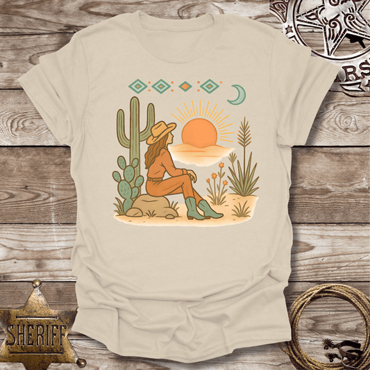 Unisex Softstyle T-Shirt - Boho Sunset Graphic for Nature Lovers