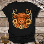 Highland Cow Floral T-Shirt