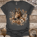Horse Floral with Butterfly T-shirt